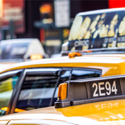 Image of the top of a yellow taxi