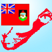 Map of Bermuda with a flag next to it