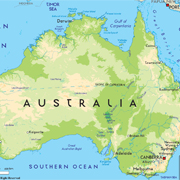 A physical map of Australia