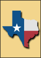Map of Texas with state flag overlay