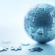 Image of globe consisting of puzzle pieces