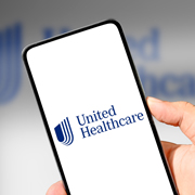 Mobile phone displaying a UnitedHealthcare logo