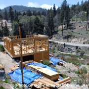 Homes being rebuilt in the Cedar Grove area after a wild land fire raged through the canyon destroying many homes, May 3, 2007 in Lake Arrowhead, California. (Photo by Getty Images/Bob Riha Jr.)