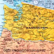 Map of Washington. Photo credit: Getty Images/omersukrugoksu