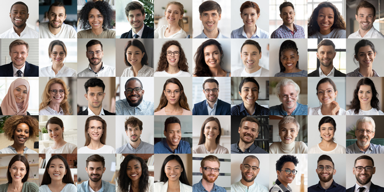 Grid with Diverse Employee Headshots