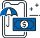 Mobile, umbrella and money icon