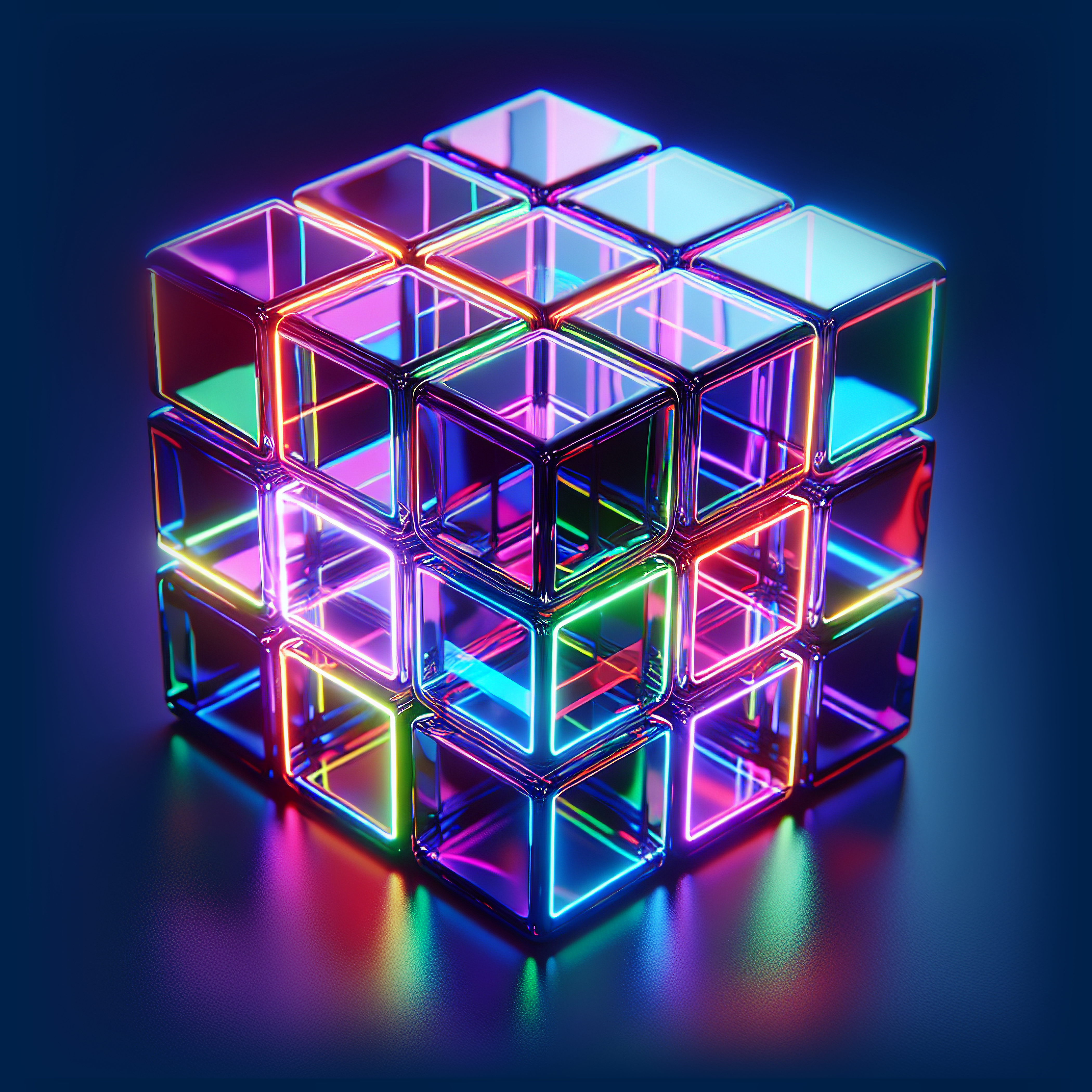 Neon color cube