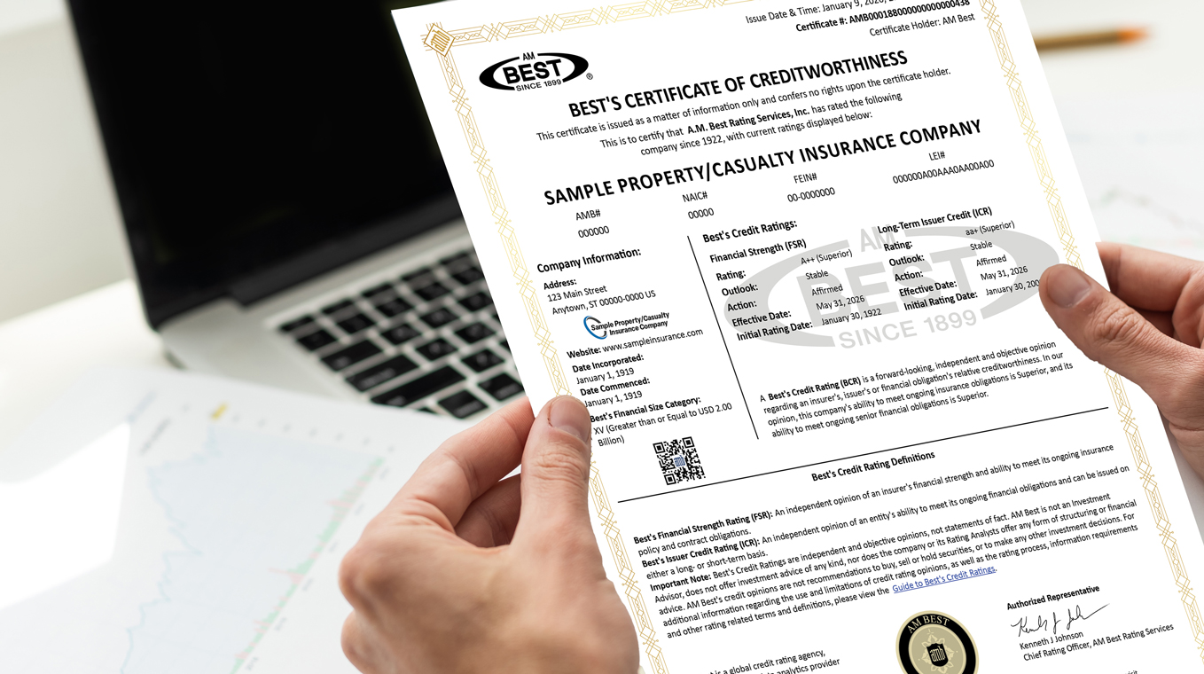Hands holding Certificate of Worthiness