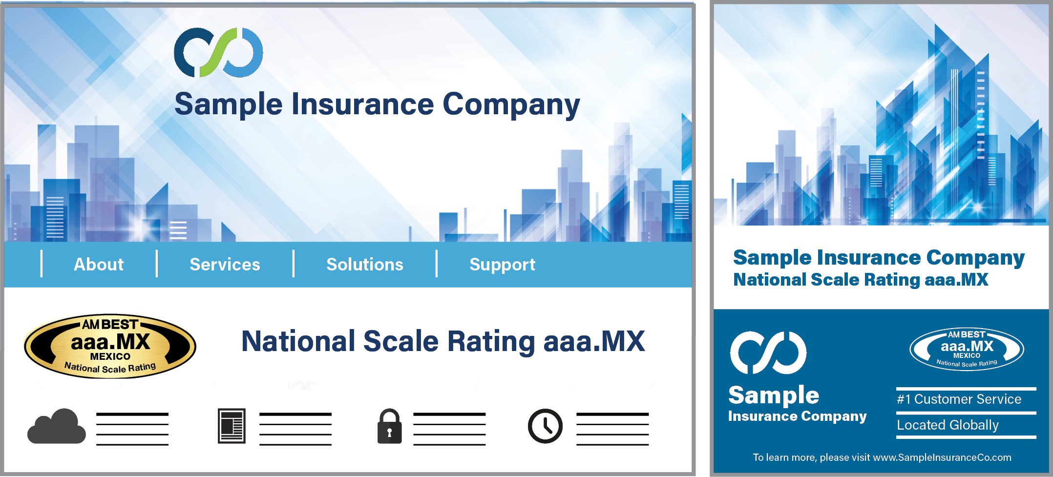 Screens and business cards using the BestMark for National Scale Ratings Icon