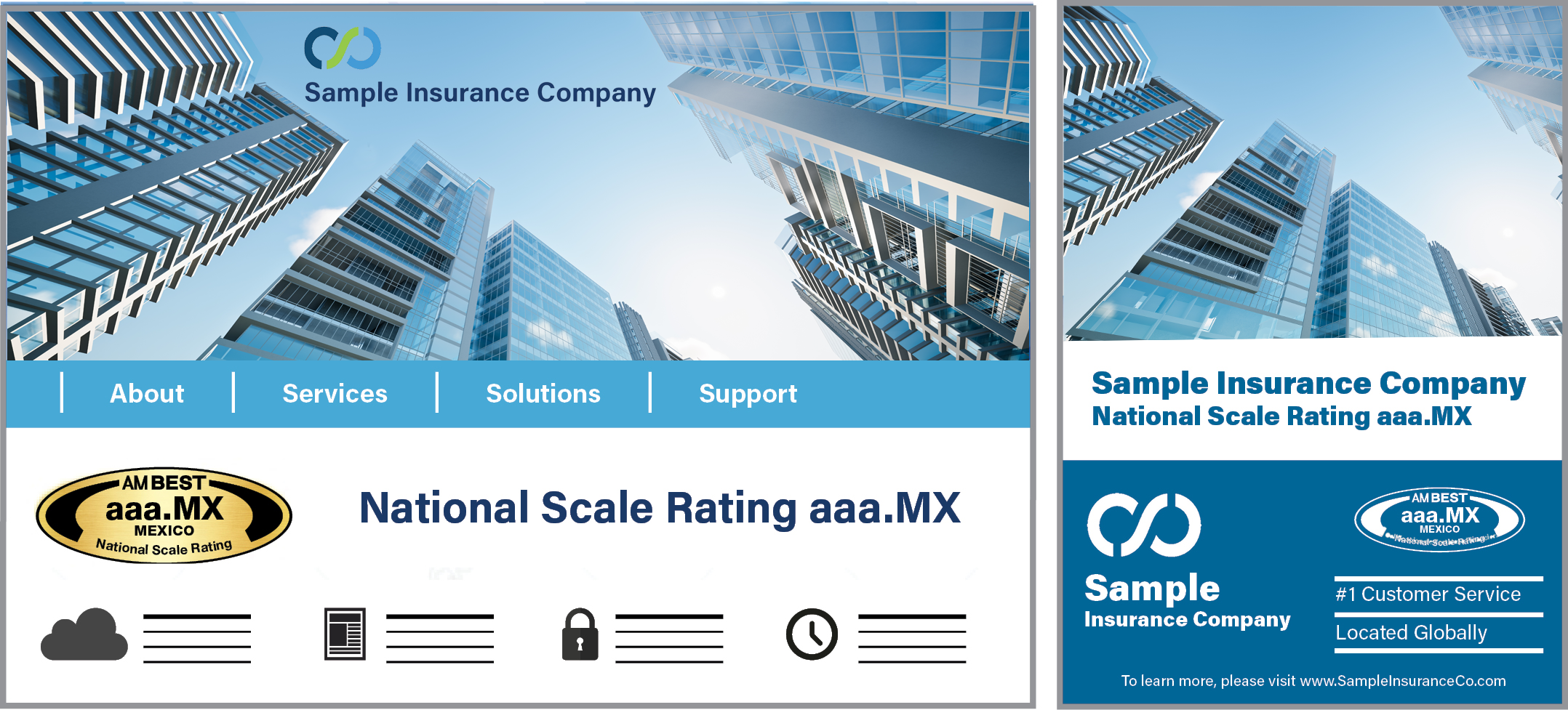 Screens and business cards using the BestMark for National Scale Ratings Icon