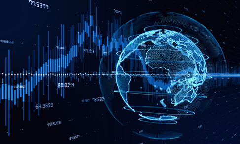 Digital Globe with graph