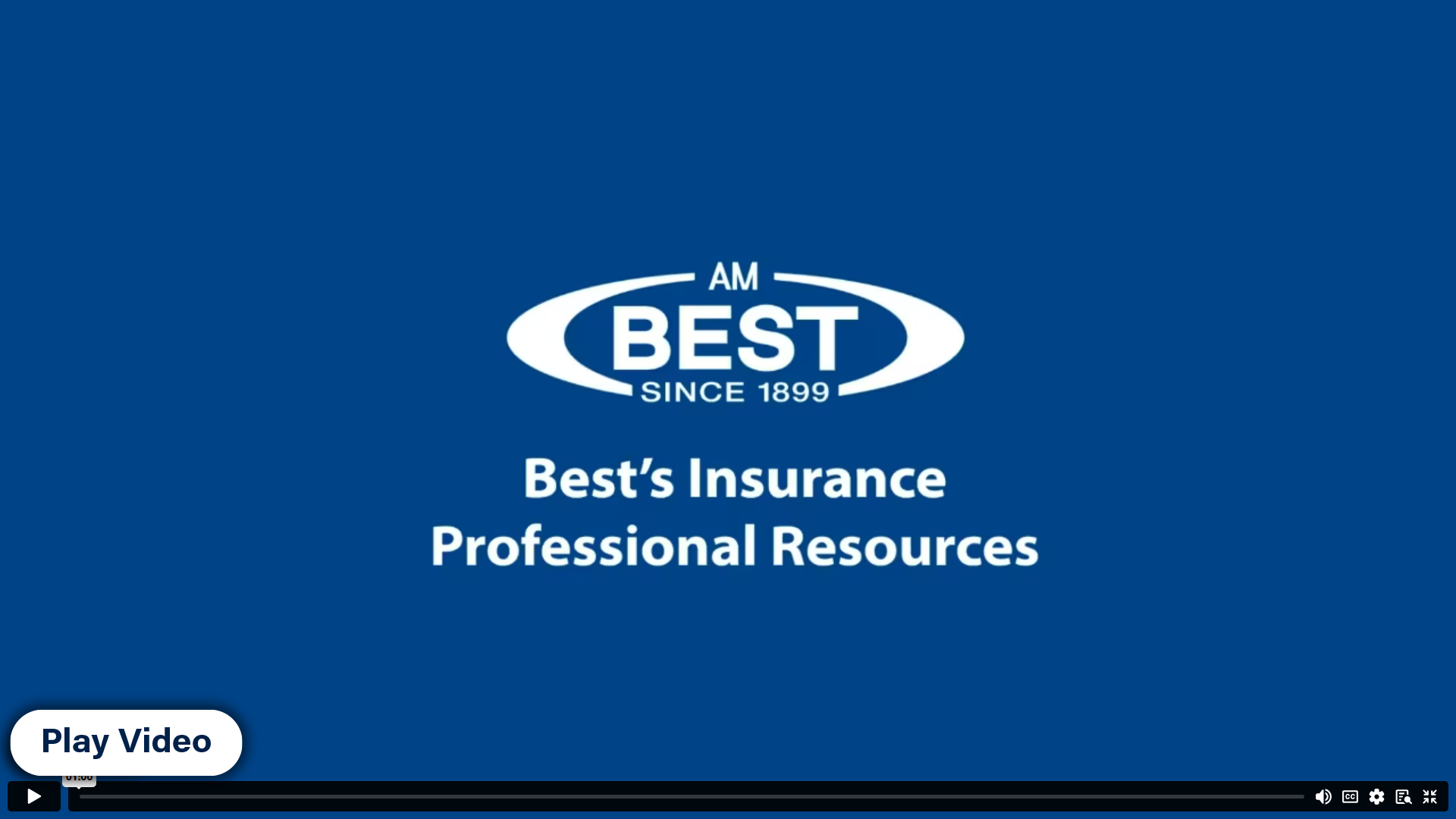 Best's Insurance Professional Resources Video Screen